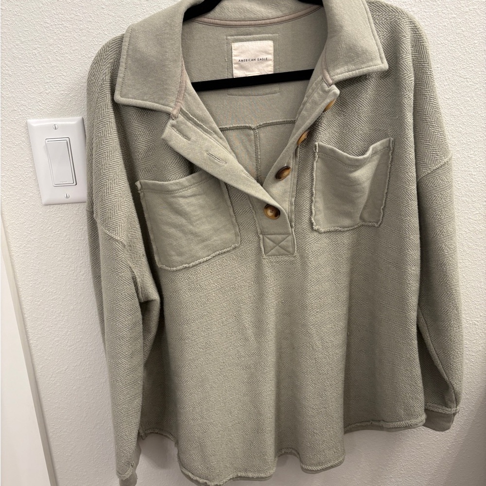 American Eagle Outfitters Sage Green Oversized Top